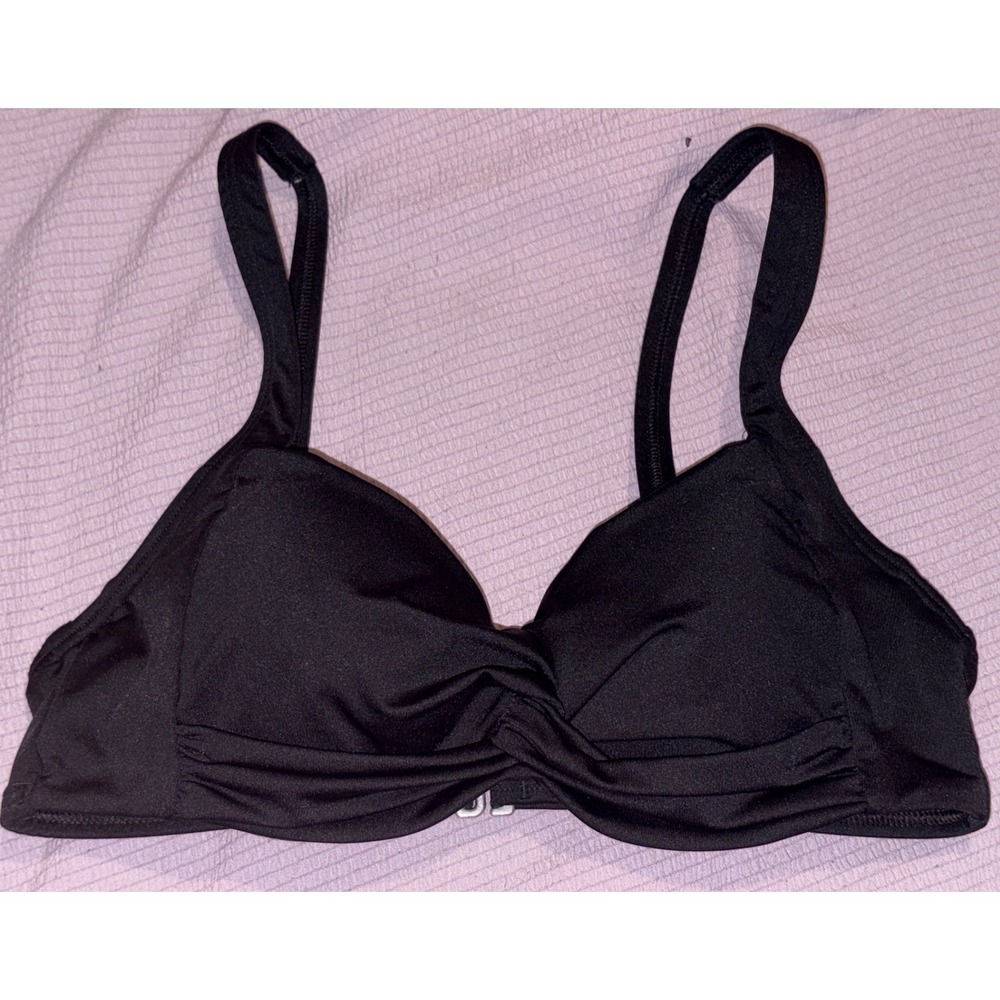 Lands' End Black Underwire Bikini‎ Swimwear Top, Size 2